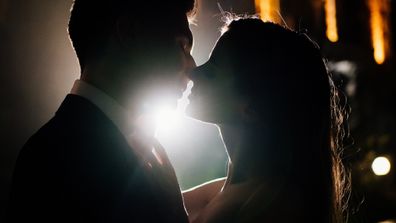 Man and woman kissing