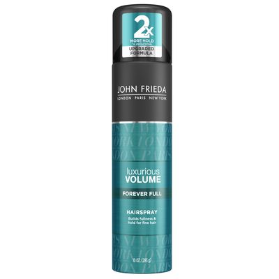 <a href="https://www.priceline.com.au/brand/john-frieda/john-frieda-luxurious-volume-all-day-hold-hairspray-283-g">John Frieda Luxurious Volume Forever Full Hairspray, $15.99, johnfreida.com.au</a>