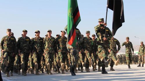 Afghan National Army soldiers training in Qargah. (9NEWS)