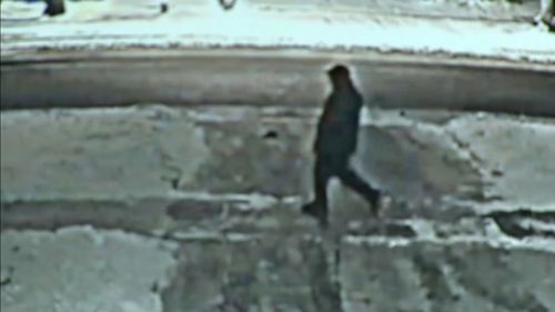 A closeup of the shadowy figure, captured on a surveillance camera near the Sherman's house.