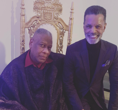 Renauld White with the late US fashion journalist and stylist André Leon Talley.