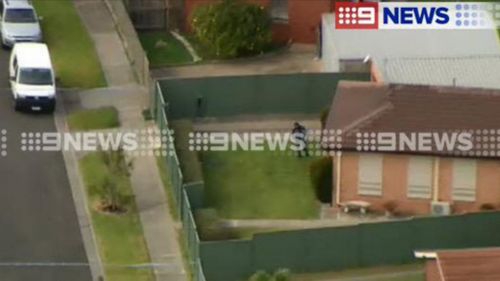 An aerial shot of the house targeted in a drive-by shooting in Broadmeadows. (AAP)