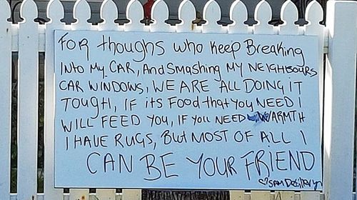 Perth mum offers thieves 'food and friendship' if they stop stealing