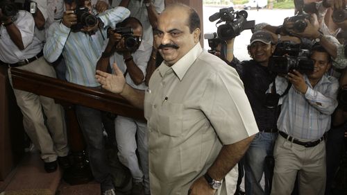 Indian lawmaker Atiq Ahmed, then serving jail sentence, arrives at the Parliament house in New Delhi, India, July 21, 2008. 