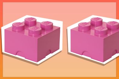 9PR: LEGO Storage Brick With 4 Knobs, in Medium Pink