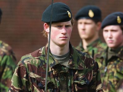 Prince Harry ahead of beginning his training at Sandhurst Military Academy, 2003