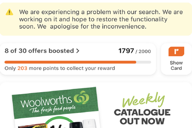 Woolworths website and app glitch