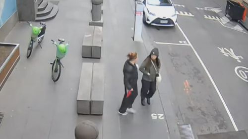 A capture from the CCTV footage of a random stabbing attack in Melbourne's CBD in October