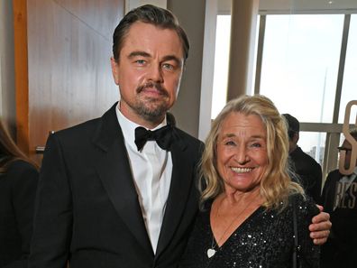 LONDON, ENGLAND - FEBRUARY 22: Leonardo DiCaprio and Irmelin Indenbirken, mother of Leonardo DiCaprio, attend the EE BAFTA Film Awards 2026 Champagne Reception at The Royal Festival Hall on February 22, 2026 in London, England. (Photo by Dave Benett/Getty Images for BAFTA)