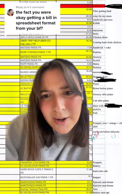 financial abuse woman sent spreadsheets by ex
