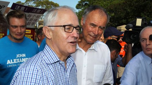 Prime Minister Malcolm Turnbull and John Alexander. (AAP)
