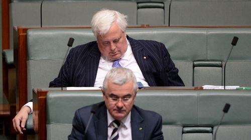 Clive Palmer nods off during Question Time