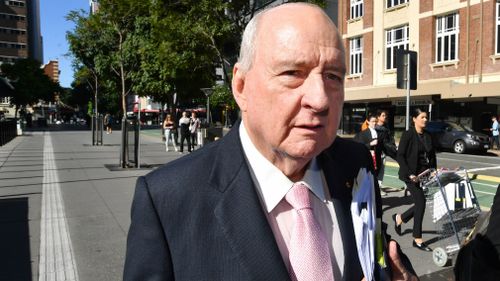 Radio broadcaster Alan Jones arrives at court to testify in his defamation trial. Picture: AAP