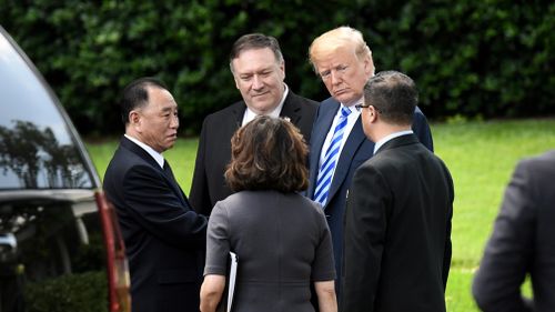 Mr Trump said he's unilaterally put a hold on new sanctions against the North "until the talks break down". Picture: AP