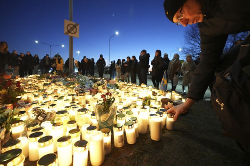 Candlelight vigil on the outskirts of Orebro, Sweden