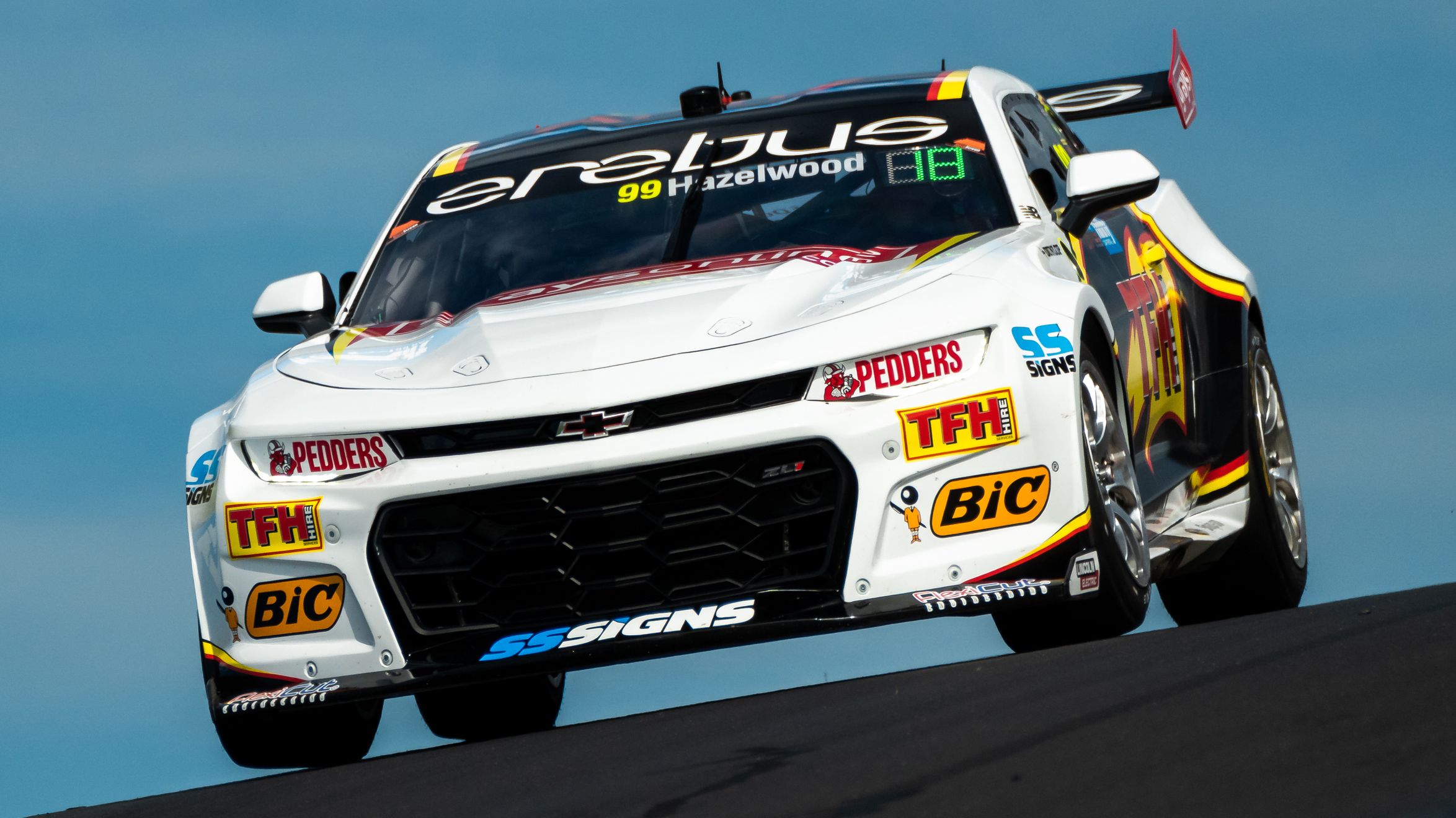 Todd Hazelwood in the Erebus Motorsport No.99 Chevrolet Camaro at Mount Panorama.