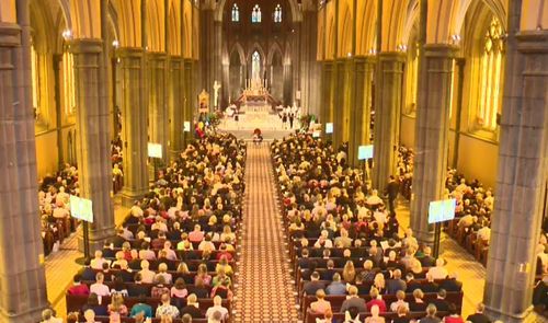 Australia's largest church was chosen to farewell the larger-than-life 74-year-old, with thousands of guests attending.

