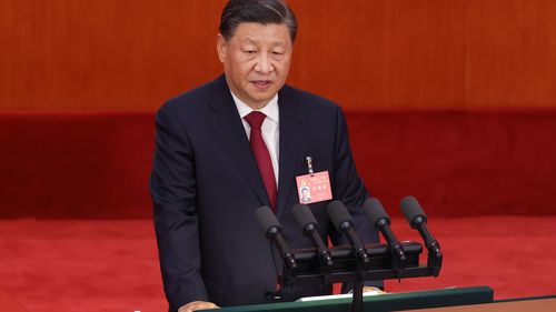 Chinese President Xi Jinping attends the opening session of the 20th National Congress of the Communist Party of China 