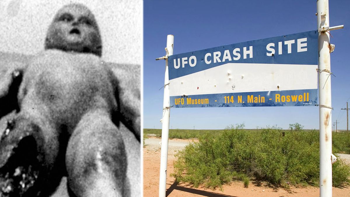 UFO Space Alien Sighting Roswell Crash Incident Area 51 Extraterrestrial Statue 