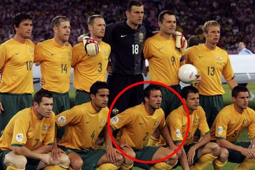 Lucas Neill pictured with the Socceroos squad at the 2006 FIFA World Cup