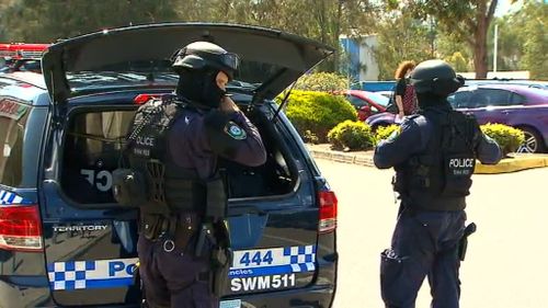 Police placed the Bonnyrigg Plaza shopping centre into lockdown after an attempted robbery. (9NEWS)