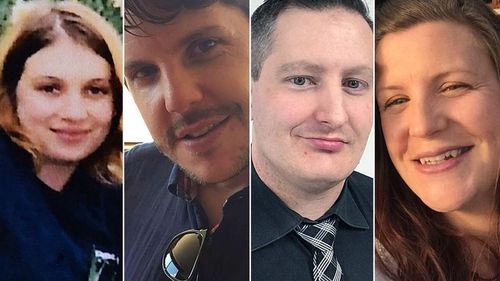 The victims of the Thunder River Rapids ride tragedy (left to right), Cindy Low, Luke Dorsett, Roozi Araghi and Kate Goodchild.