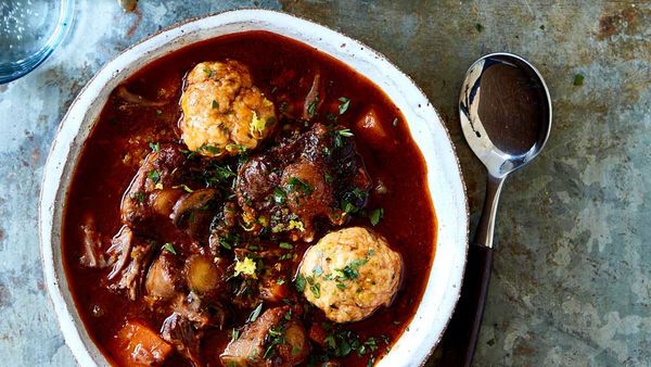 Oxtail, mushroom and dumpling soup, courtesy of Beef and Lamb