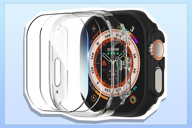 9PR: T Tersely Case and Tempered Glass Screen Protector Compatible with Apple iWatch Ultra 49mm, 2 Pack Hard PC Bumper Case