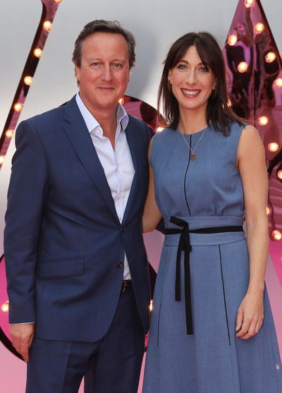 Former prime minister of Britain David Cameron and his wife Samantha Cameron