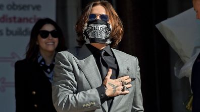  Johnny Depp arrives at the Royal Courts of Justice, the Strand on July 28, 2020 in London, England.
