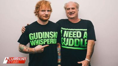 Ed Sheeran and Michael Gudinski.