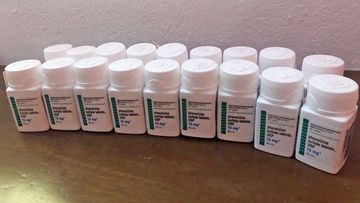 The year&#x27;s supply of phenelzine - the generic version of Nardil - which Brisbane man Michael has bought in the US.