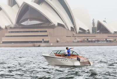 Cruising past some of Sydney's famous icons.