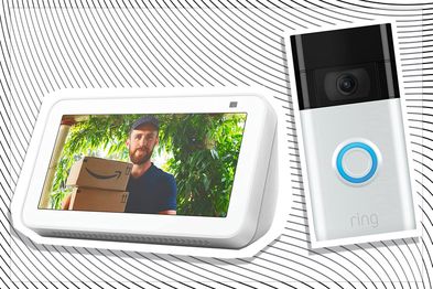 9PR: Echo Show 5 (2nd Gen), Glacier White and Ring Video Doorbell, Satin Nickel