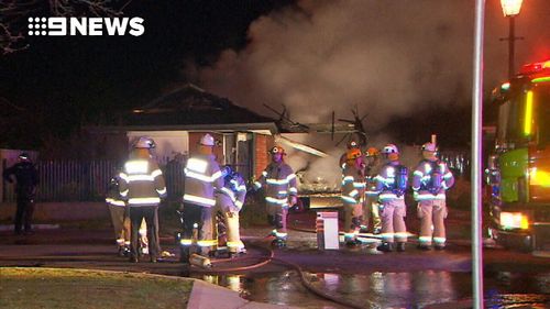 Fire crews at the scene this morning. Picture: 9NEWS