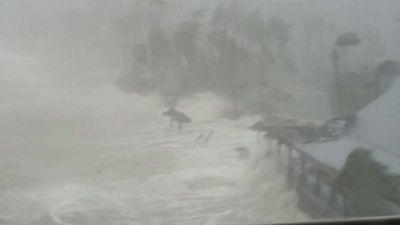 <p>DURING: Hamilton Island was hit by strong winds and big swell.&nbsp;</p>