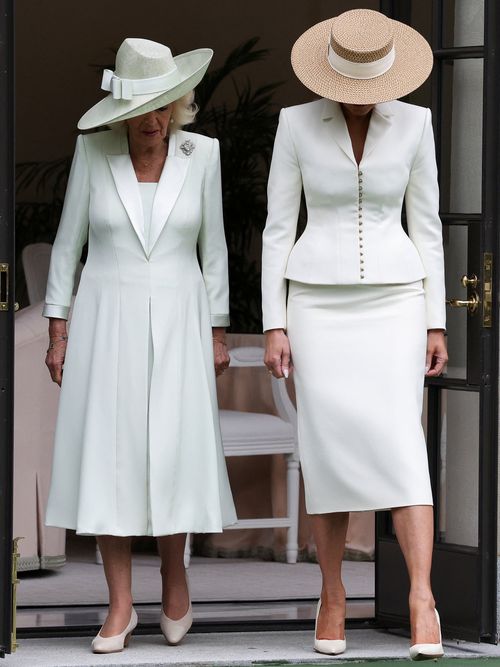 First lady Melania Trump and Britain's Queen Camilla
