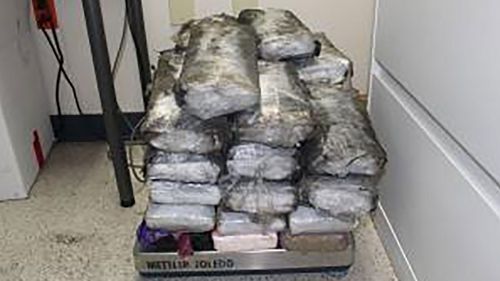 The drugs were allegedly found inside the tyres of a 1997 Freightliner trailer