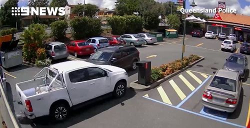 A car was side-swiped and a bin was knocked over. (9NEWS)