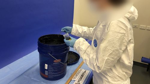 Two people charged over the alleged importation of 18kgs of methamphetamine to WA in a plastic container of black paste. 