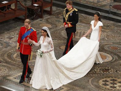 Kate Middleton and Prince William on their wedding day