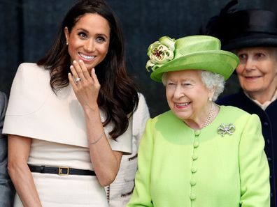 Queen Elizabeth and Meghan Markle.