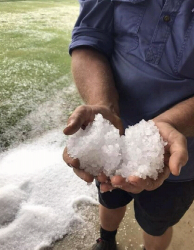 Ice chunks rained down on residents of Queensland