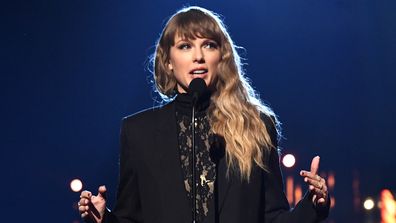 Taylor Swift speaks onstage during the 36th Annual Rock & Roll Hall Of Fame Induction Ceremony at Rocket Mortgage Fieldhouse on October 30, 2021 in Cleveland, Ohio. 
