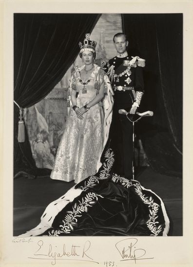 Signed photo of Queen Elizabeth II and Prince Philip