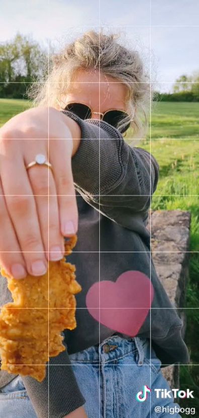 A delicious piece of chicken has been used for the couple's official ring pic.