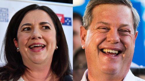 Queensland Premier Annastacia Palaszczuk, and Opposition Leader Tim Nicholls. (AAP)