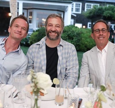 &nbsp;How I met your mother star Neil Patrick Harris, actor Jude Apatow and Jerry Seinfeld at the Net-a-porter x GOOD + Foundation summer 2018 dinner at the Seinfeld's estate.<br>
<div>&nbsp;</div>