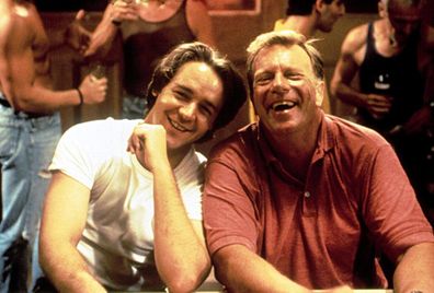 Jack Thompson, Russell Crowe, The Sum of Us, movie, on set