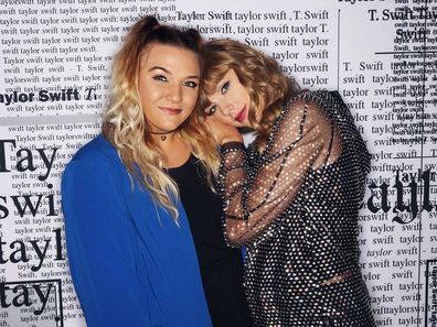 Carly Heading poses with Taylor Swift at one of her Reputation shows in 2018.